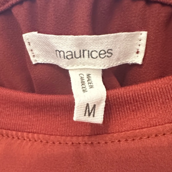Maurices Rust Ruffle Sleeve Blouse - Picture 2 of 2